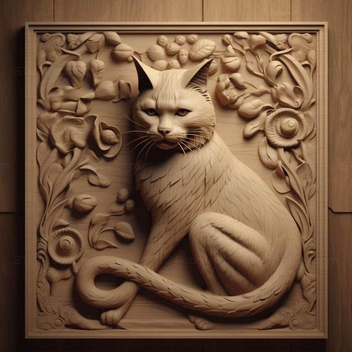 Nature and animals (st Minuet cat 4, NATURE_7104) 3D models for cnc